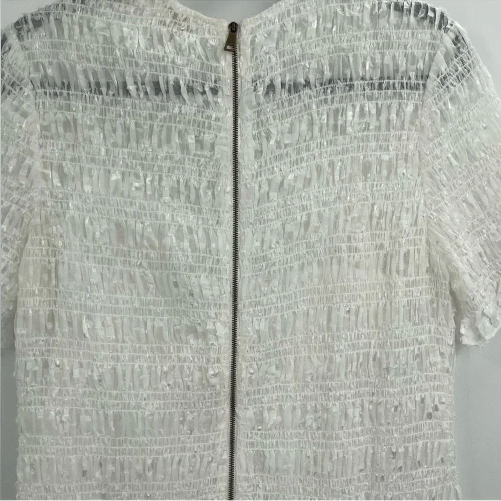 Ted baker London white tildra smoked fit and flare mini dress size large 10 nwt - Picture 5 of 11